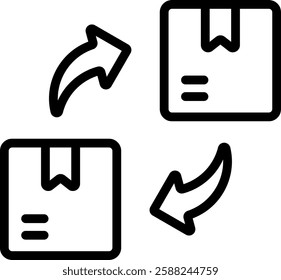 Product Exchange Icon Outline Vector Illustration