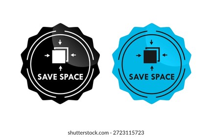 Icono de la característica de Producto que indica las capacidades de ahorro de espacio, mostrando las cajas que se mueven hacia adentro para representar el almacenamiento compacto y el diseño eficiente.