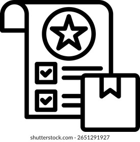 Ilustración vectorial de contorno de icono de características de Producto