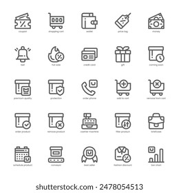 Product Features icon pack for your website, mobile, presentation, and logo design. Product Features icon outline design. Vector graphics illustration and editable stroke.