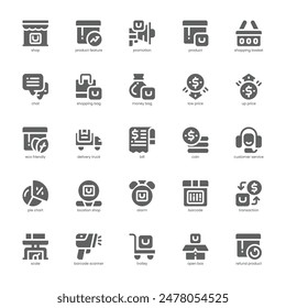 Product Features icon pack for your website, mobile, presentation, and logo design. Product Features icon glyph design. Vector graphics illustration and editable stroke.