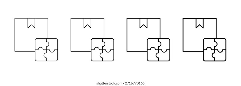 Product Fit Icons Vector Set In Different Stroke Line Style