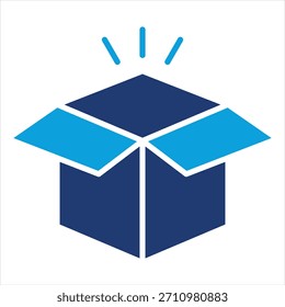 Produkt flach blau Symbol Stil