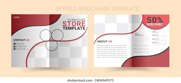 Product furniture bi fold brochure design Template 