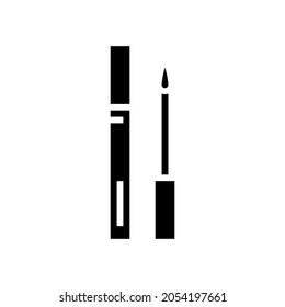product for growth of eyelashes and eyebrows glyph icon vector. product for growth of eyelashes and eyebrows sign. isolated contour symbol black illustration