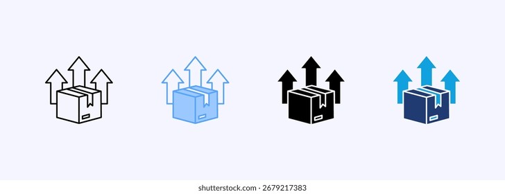 Conjunto de ícones de crescimento do produto Coleção de estilos múltiplos