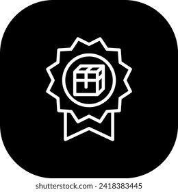 Icono de desarrollo de producto de garantía de producto con estilo de contorno de línea rellena en negro. garantía, etiqueta, símbolo, certificado, sello, garantía, signo. Ilustración vectorial