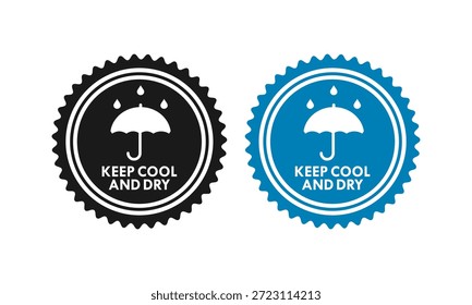 Instrucciones de manejo de Productos con símbolos de sombrilla y sol, que indican la necesidad de almacenamiento en entornos de sombra, frescos y secos para mantener la calidad.