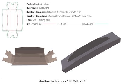 Product Holder packaging design template self lock die cut - vector
