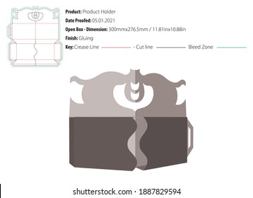 Product Holder packaging design template snap lock bottom gluing die cut - vector