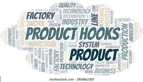 Product Hooks word cloud create with text only.
