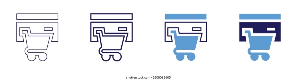Product listing​ icon in 4 different styles. Thin Line, Line, Bold Line, Duotone. Duotone style. Editable stroke.