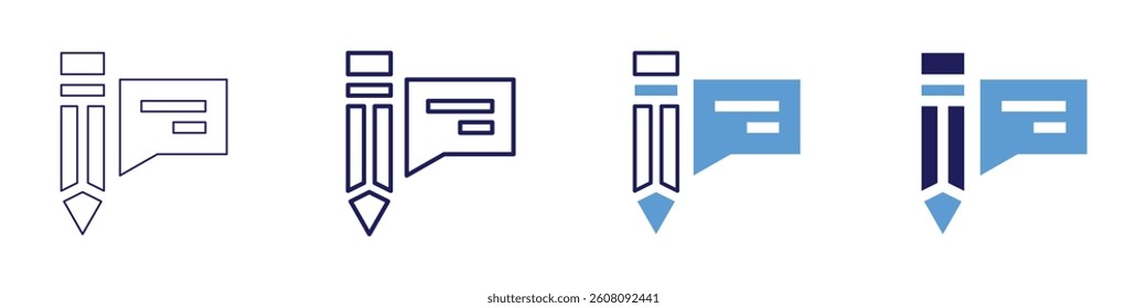 Product feedback​ icon in 4 different styles. Thin Line, Line, Bold Line, Duotone. Duotone style. Editable stroke.