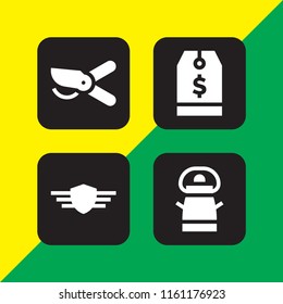 product icon. 4 product set with price, milk, rank and cut vector icons for web and mobile app