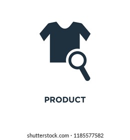 Product icon. Black filled vector illustration. Product symbol on white background. Can be used in web and mobile.