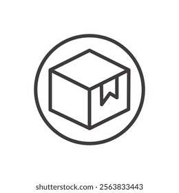 Product Icon Depicting a Box in Black and White