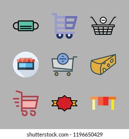 product icon set. vector set about quality, table, mask and cheese icons set.
