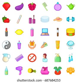 Product icons set. Cartoon style of 36 product vector icons for web isolated on white background