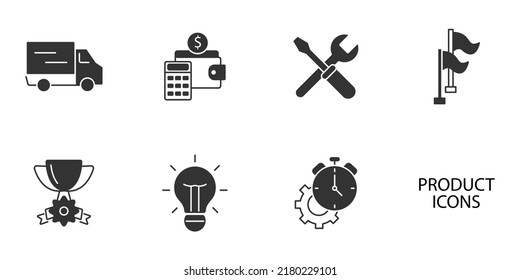 product icons set . product pack symbol vector elements for infographic web