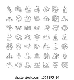 Product idea linear icons, signs, symbols vector line illustration set