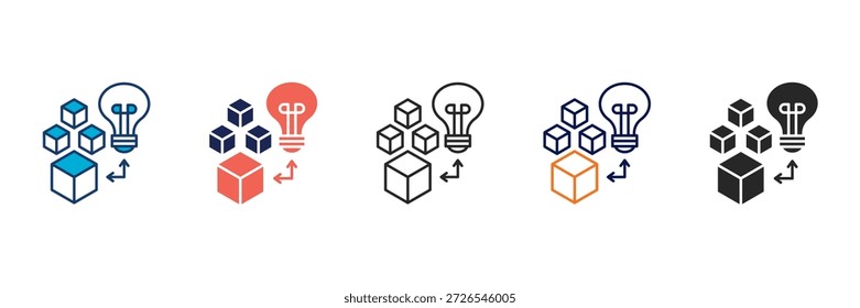 product innovation icon collection with multiple styles