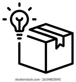 Ilustração do vetor da linha do ícone de Inovação do Produto