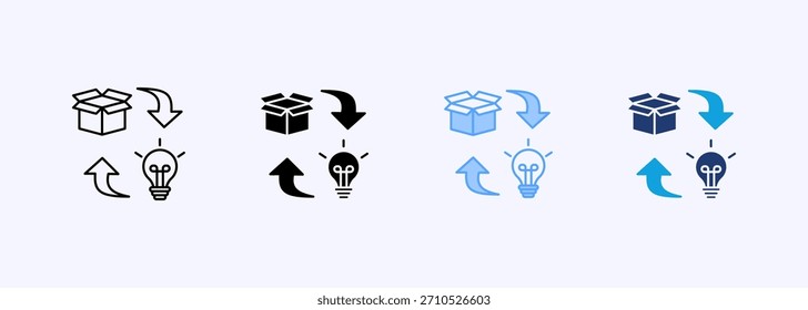 Producto Innovación Icon Set Elemento de Colección de estilo múltiple para el diseño
