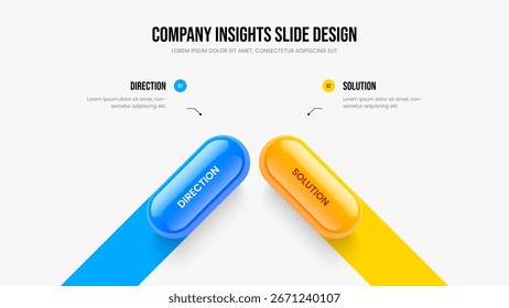 Modelo De Apresentação De Diagrama De Elemento Do Product Insight 2. Consultoria sobre Ilustração de Vetor de Design de Quadros de Previsão. Resumo de vendas Duas opções Layout de apresentação de slides infográfico.