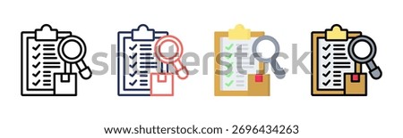 Product Inspection icon set multiple style collection