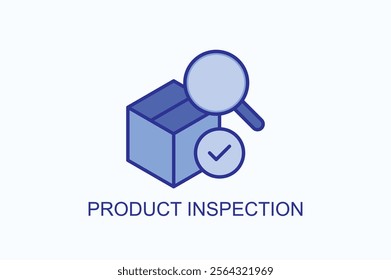 Product Inspection isolated vector, icon or logo sign symbol illustration