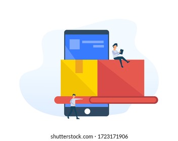Product Inventory concept for web landing page template, banner, and presentation