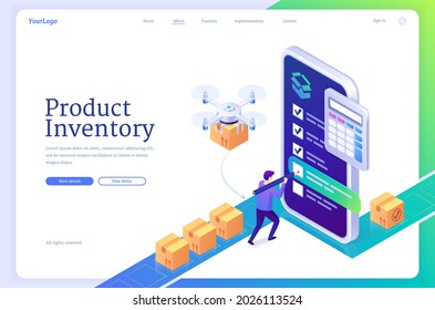Product Inventory Isometric Landing Page, Banner