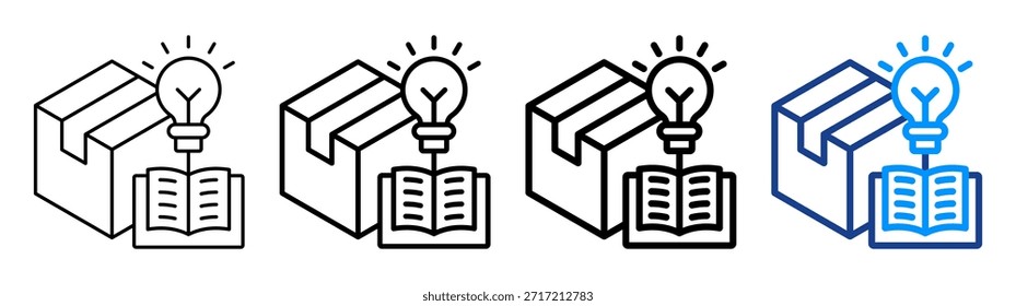 Product Knowledge Icon Different Outline Collection Set