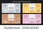 Product label design pastel color template hand drawn pattern texture cosmetic labels editable vector packaging design food packaging jar labels pills bottle label print ready design illustration