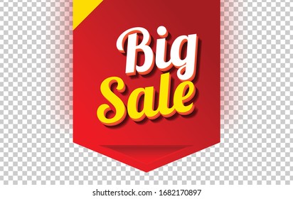 Product label hung on top
Red label, public relations for product sales