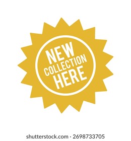 Etiqueta do produto (nova coleção aqui). Ícone de design de vetor.