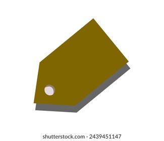 Product label, rectangular shape with pointed tip There are holes. brown and black stacked together