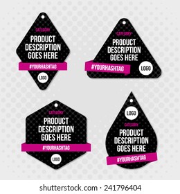 Product label swing tag design. Editable EPS vector.