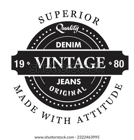 
Product label template black white retro flat design