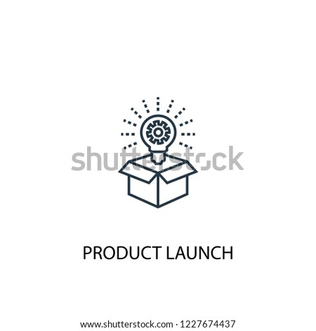 product launch concept line icon. Simple element illustration. product launch concept outline symbol design from Crowdfunding set. Can be used for web and mobile UI/UX