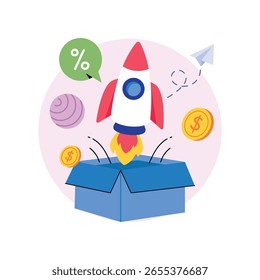 Ilustrações de estilo do conceito de lançamento do produto. Arquivo EPS 10  