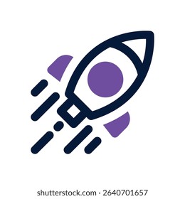 product launch duotone icon. Sleek and modern vector icon for websites, mobile apps, marketing materials, and corporate design. Fully scalable and ready to use.