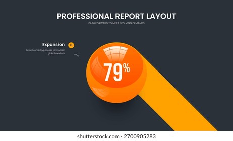 Product Launch Frame Design Vector Illustration. Educational Analysis One Step Infographic Presentation Template. Investor Growth 1 Option Graph Slide Layout.