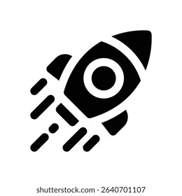 product launch glyph icon. Strong and solid vector icon for websites, mobile interfaces, presentations, and visual branding. High quality and easy to edit.