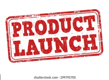 Product launch grunge rubber stamp on white background, vector illustration