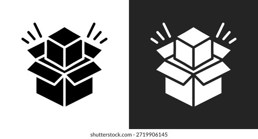 Icono De Lanzamiento De Producto En Estilo Glifo Blanco Y Negro