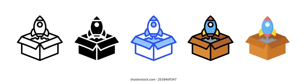 Colección de icono de lanzamiento de Producto con varios estilos