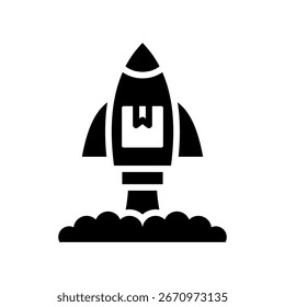 Product Launch Icon Glyph Vector Illustration