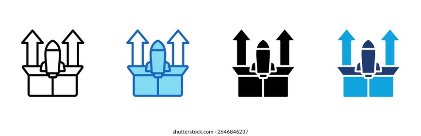 Product Launch icon Multi Style Vector Illustration