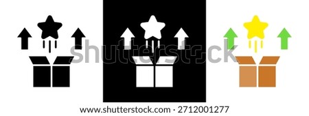 Product Launch Icon Set Glyph vector Illustration